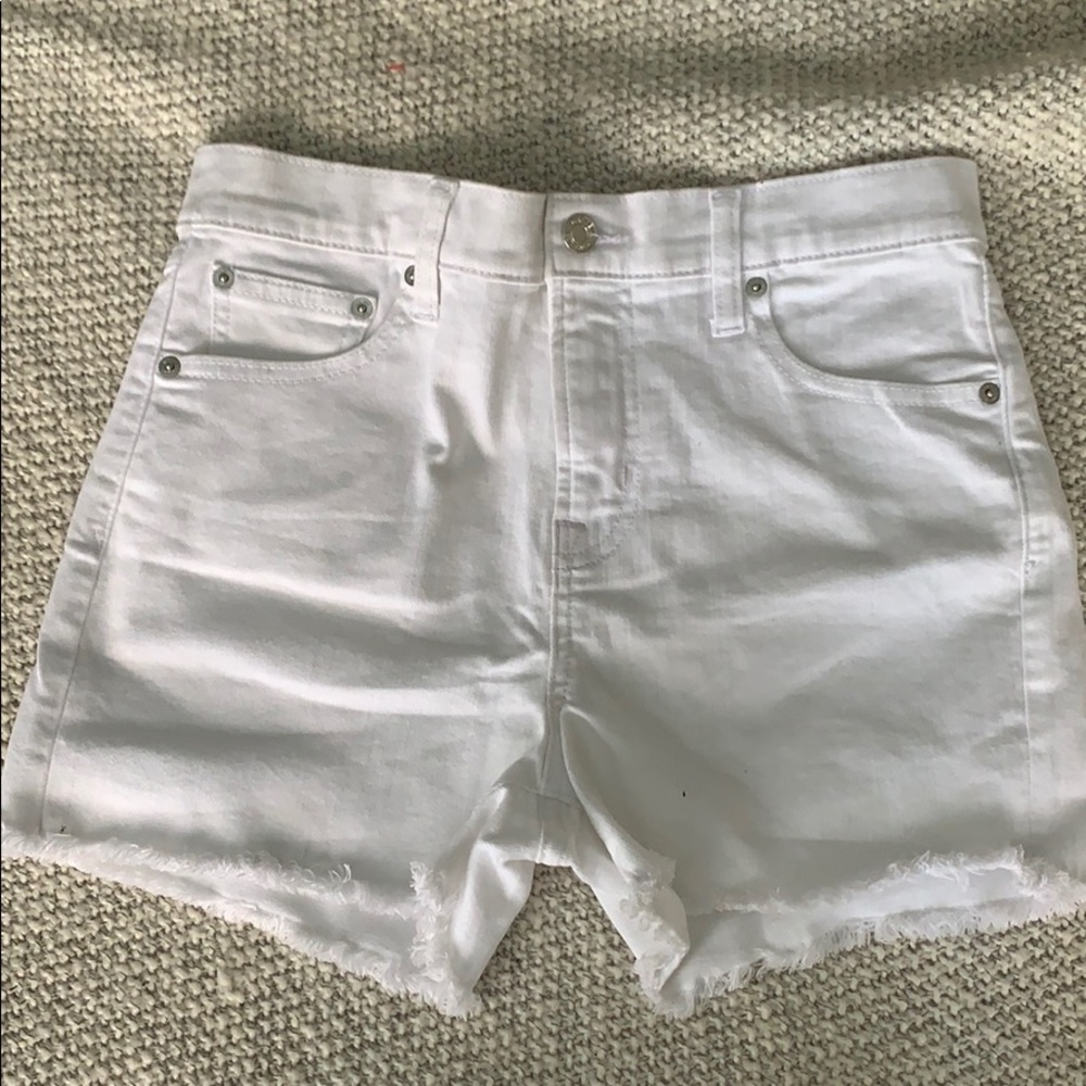 Gap white denim cut off shorts